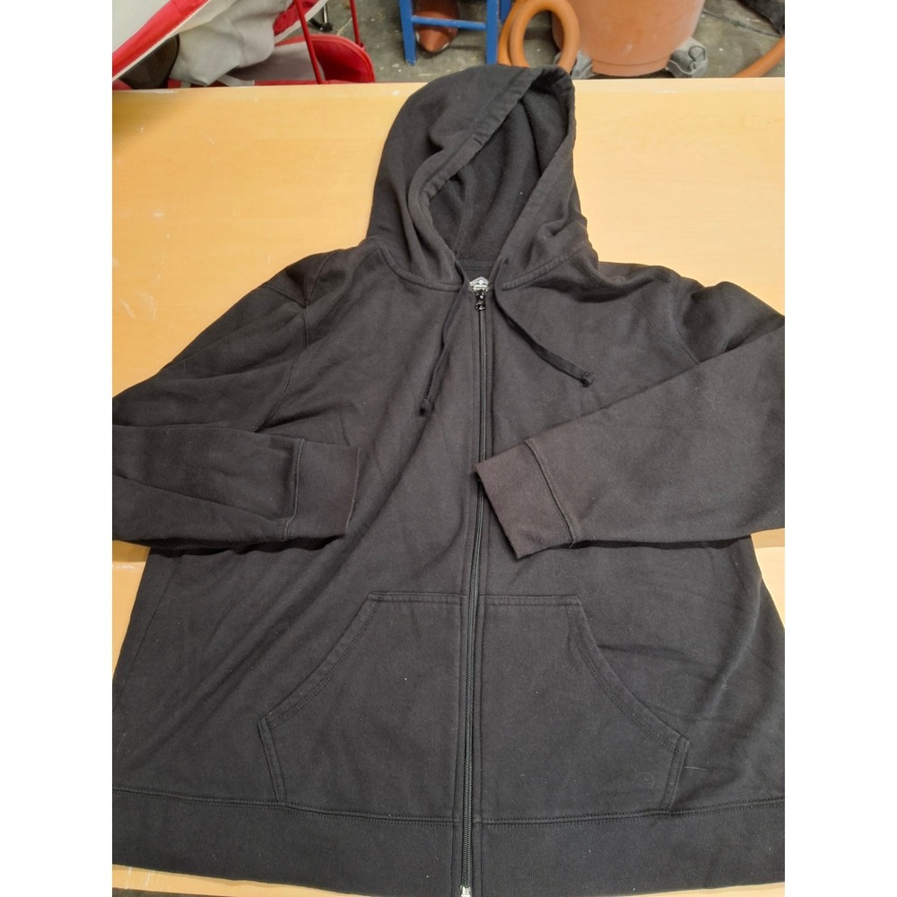 St Johns Bay Active Womens 2X Black Full Zip Hoodie Fleece Sweatshirt Pocket